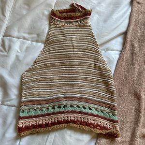 Crochet cropped backless top